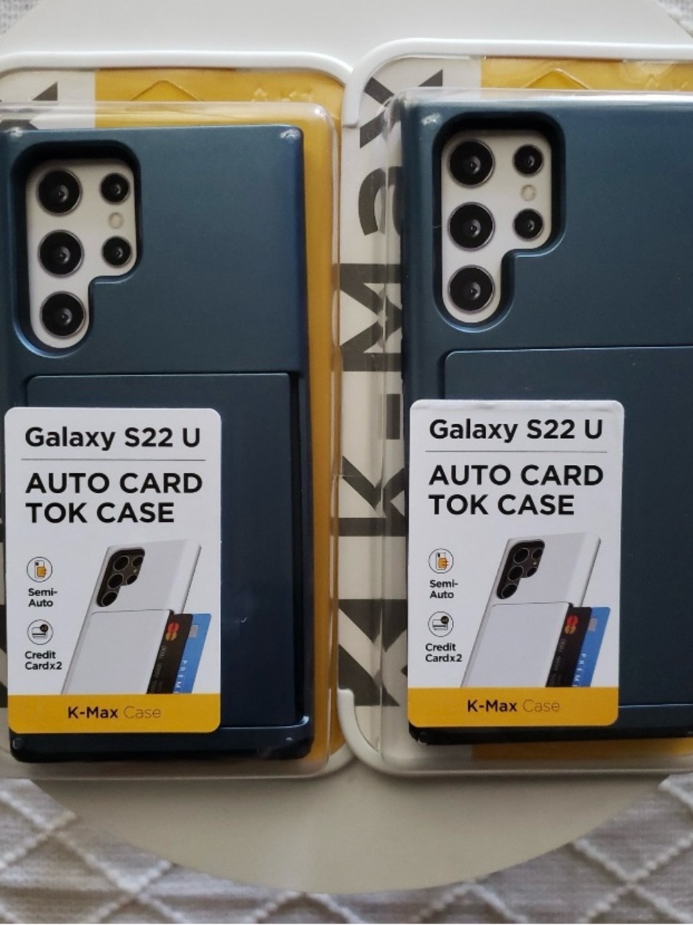 NWT 2 Samsung Galaxy S22 U Phone Case w/a Built-in semi-auto Sliding Card Slot